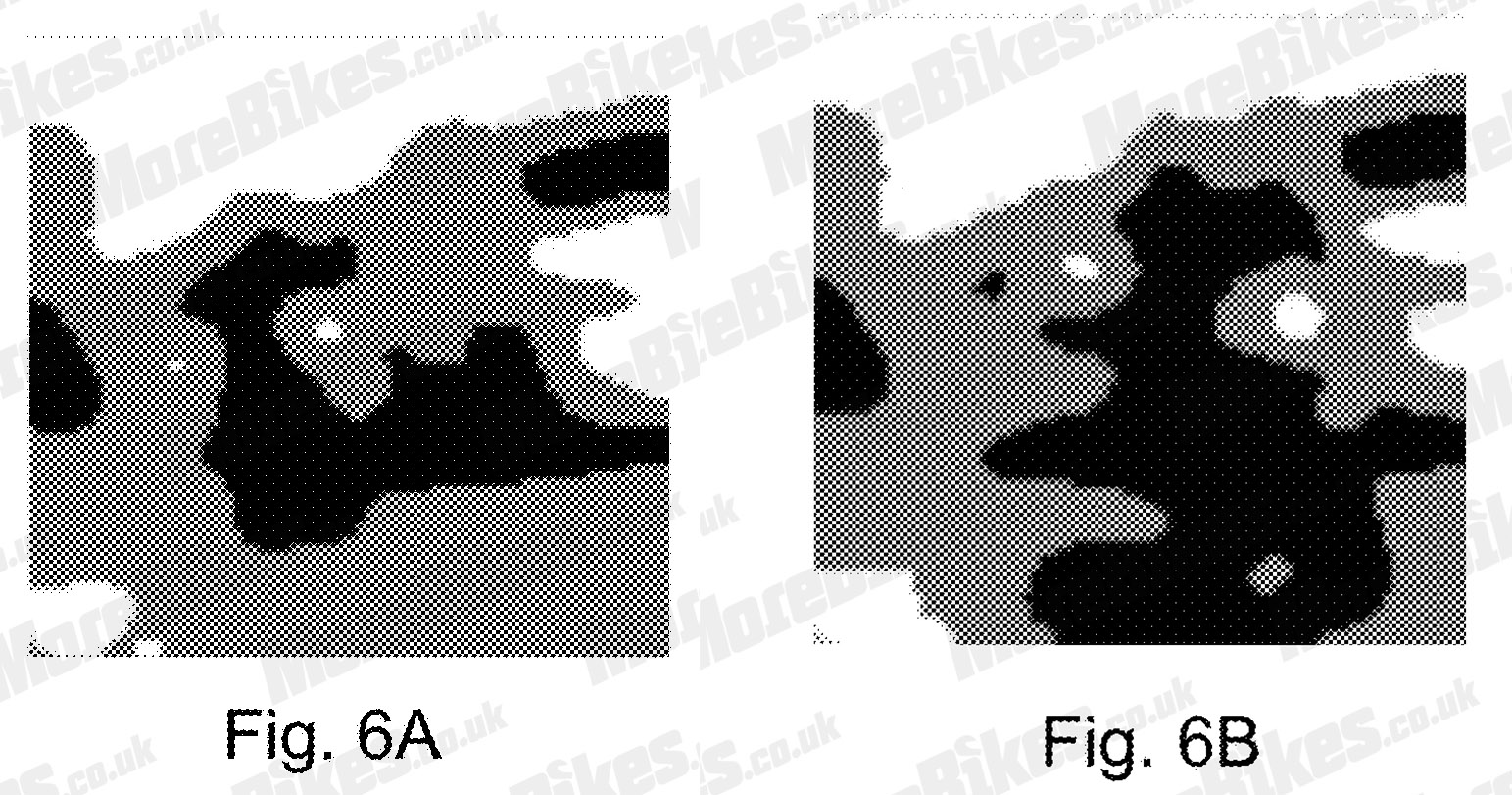 畫面中的黑色面積越多,代表後方機車距離越近