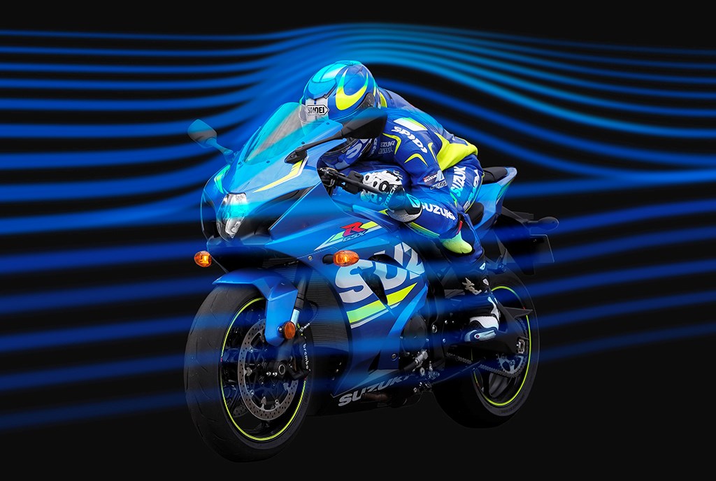 全新GSX-R1000流線的車身線條，擁有優異的空氣力學，高速行駛下車輛更佳穩定