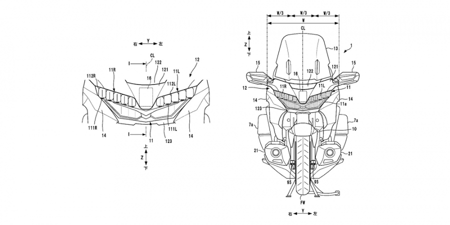 HONDA GOLDWING在大燈中間加入ACC偵測雷達