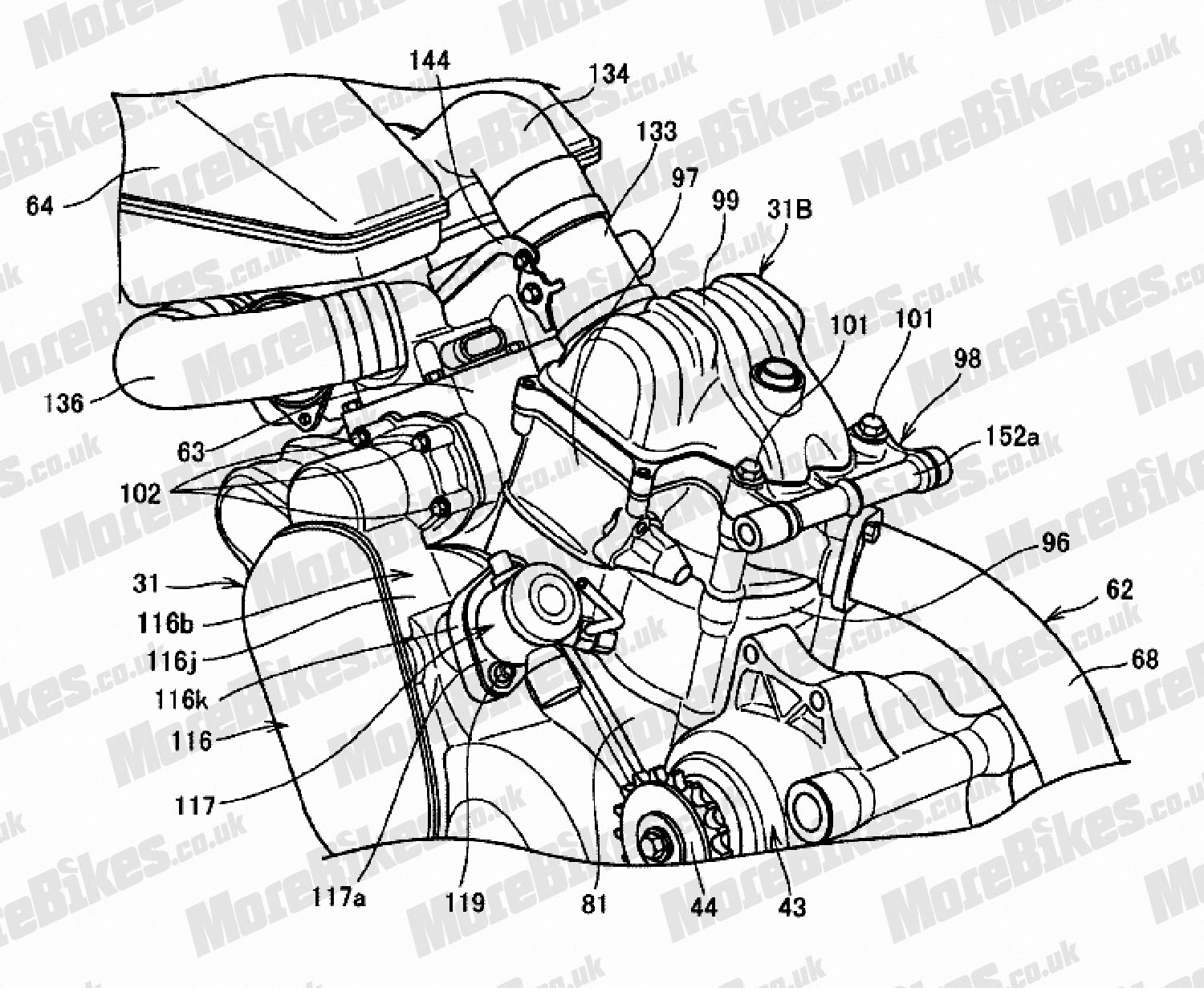 整體引擎的佈局也相當縝密,機械增壓巧妙的安插在V型的汽缸之間