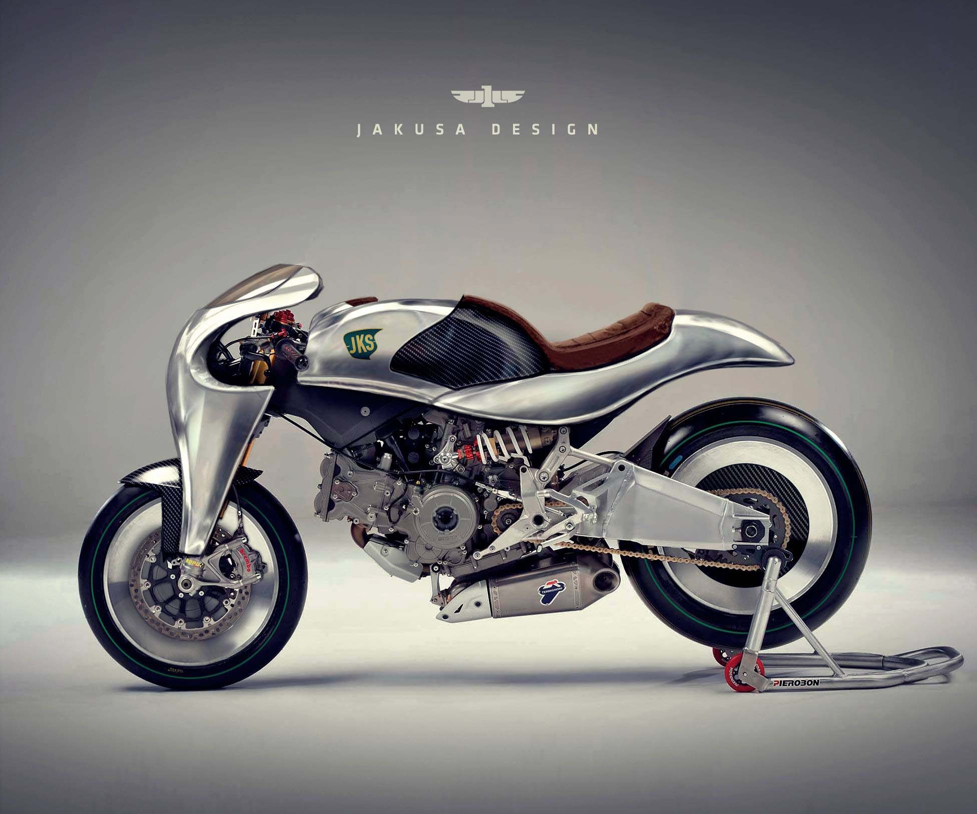 這應該算是大變裝了,把Panigale 959 換上圓滑曲線的車身套件,頭罩向下延伸蓋住前叉,類似哥德前懸吊的視覺感