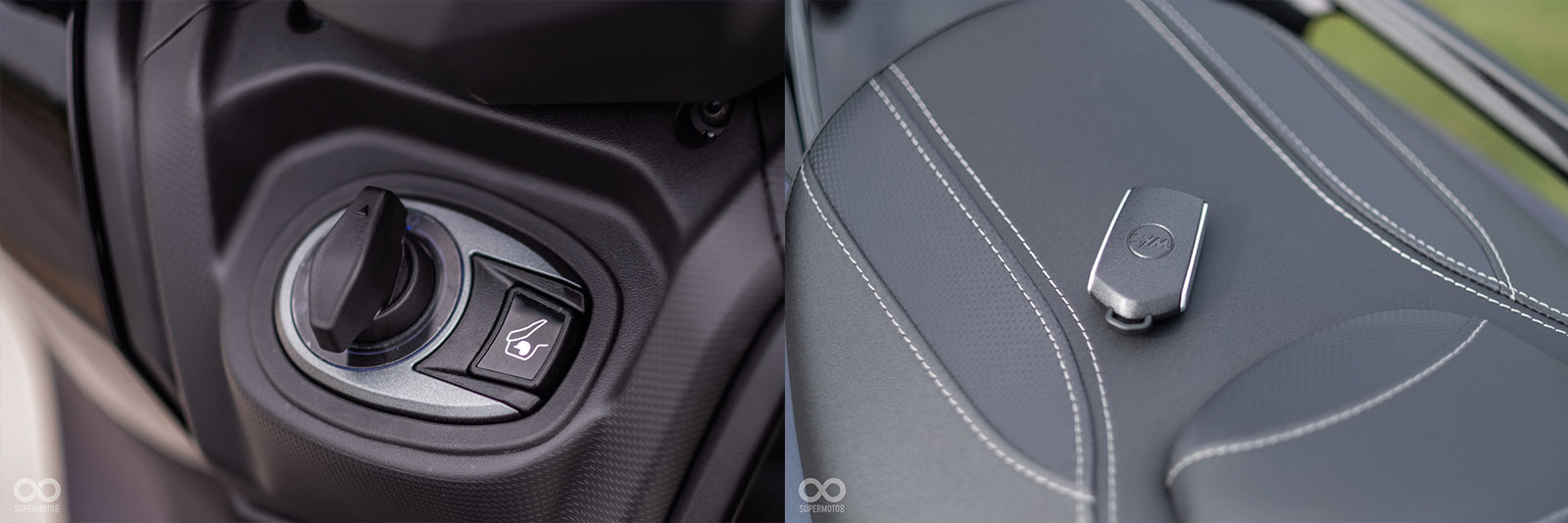 KEYLESS免鑰匙；電門旁邊則是坐墊開關