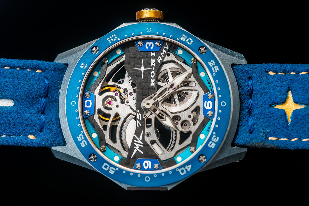 Alcantara麂皮錶帶搭配RO-NI星芒圖式