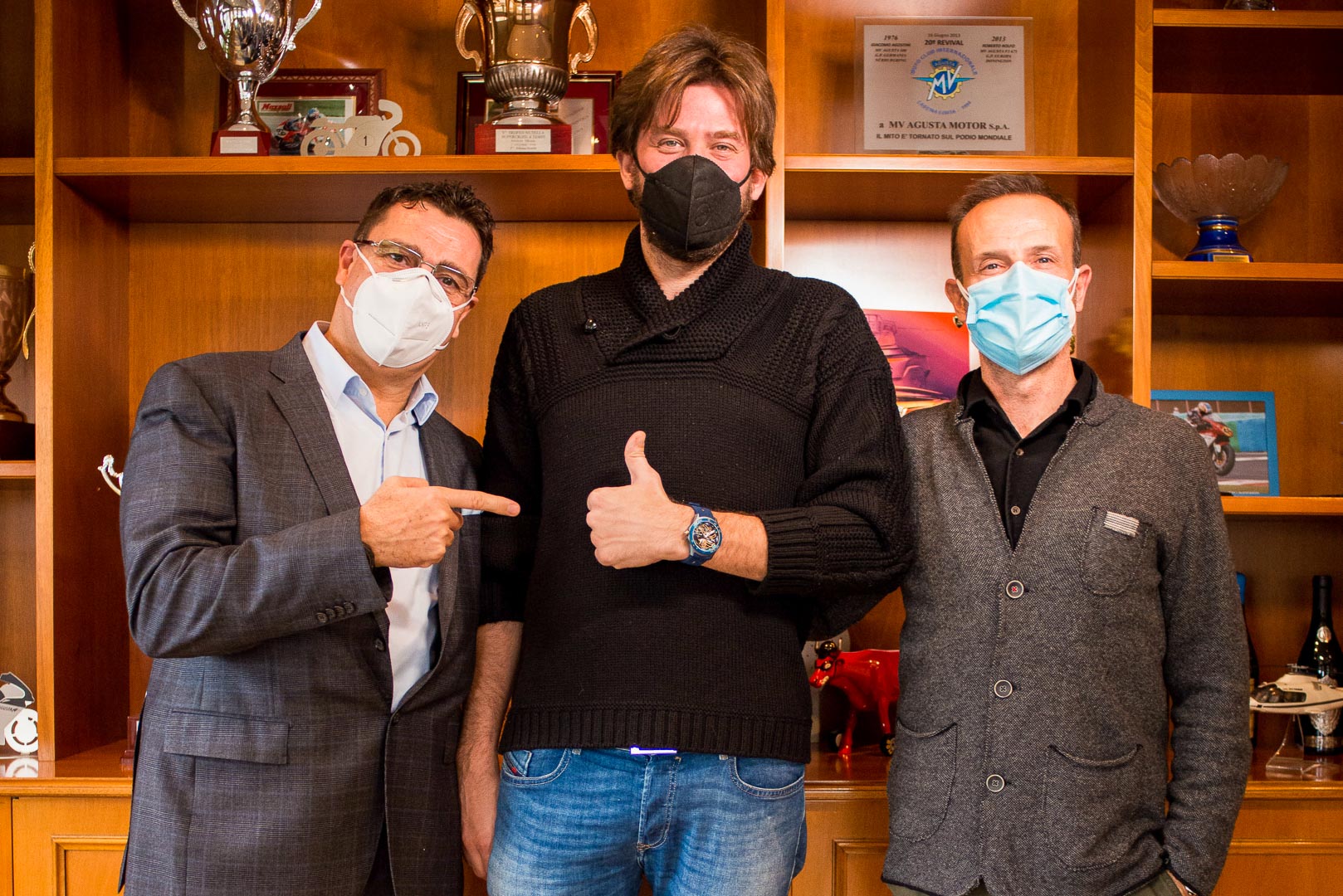 由左至右為Matteo Lualdi (RO-NI), Timur Sardarov (MV Agusta), Nicola Rosa (RO-NI)