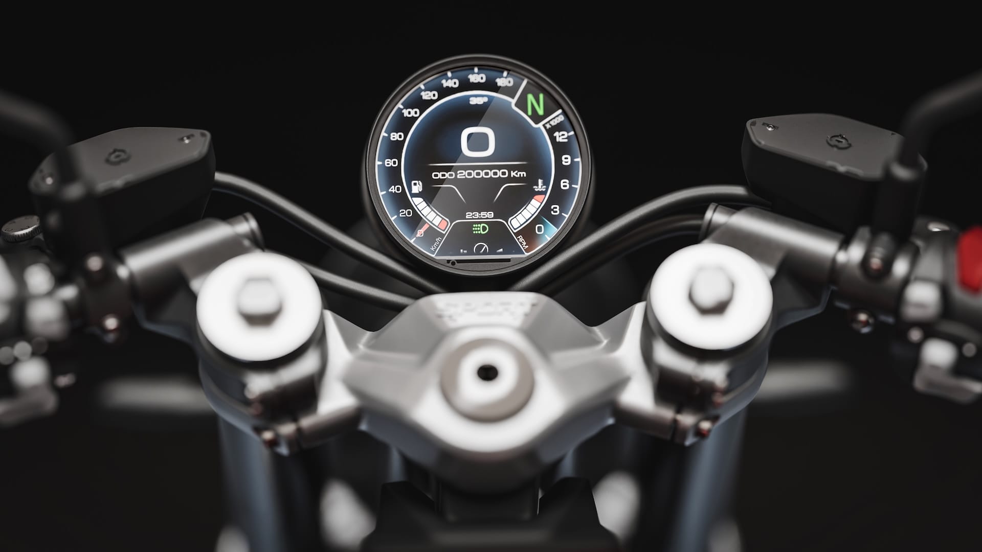 儀表使用TFT單圓錶,可顯示導航