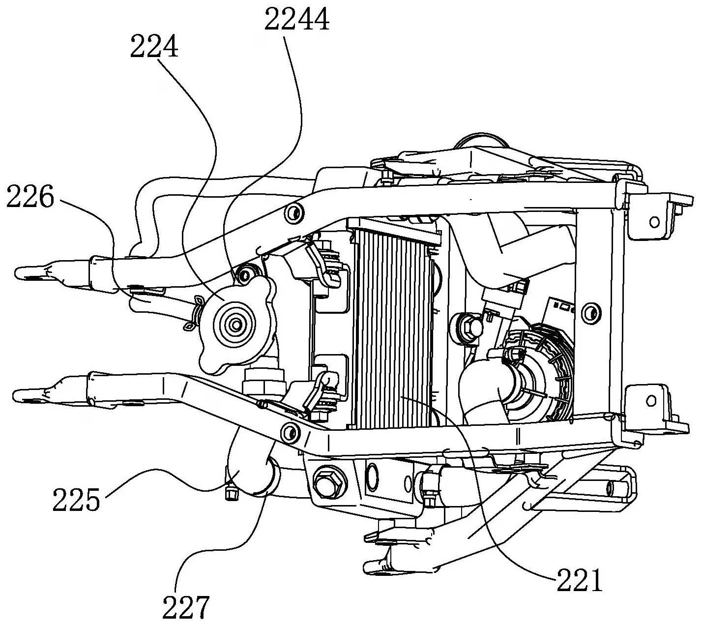 221散熱器位於車身中央