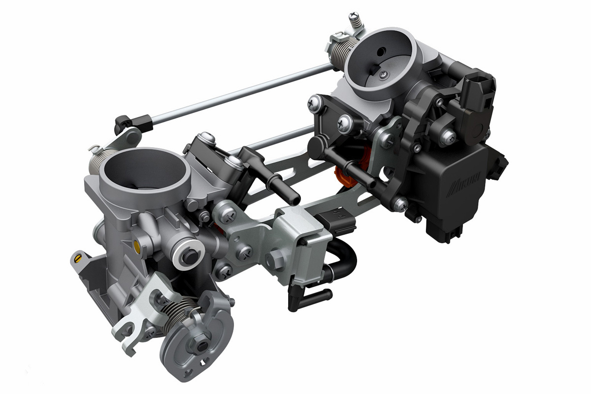 SDTV雙蝴蝶閥噴射系統,第一組閥門與油門連接,第二組閥門則是由伺服馬達控制