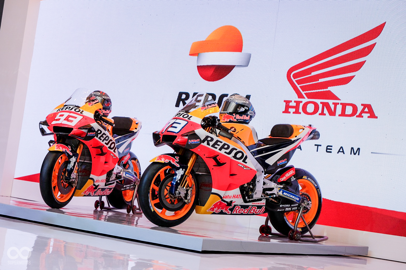 發表會上的RC213V在塗裝和空力套件等部分，都沒有太大的改變，猜測應該是2019年版的舊車