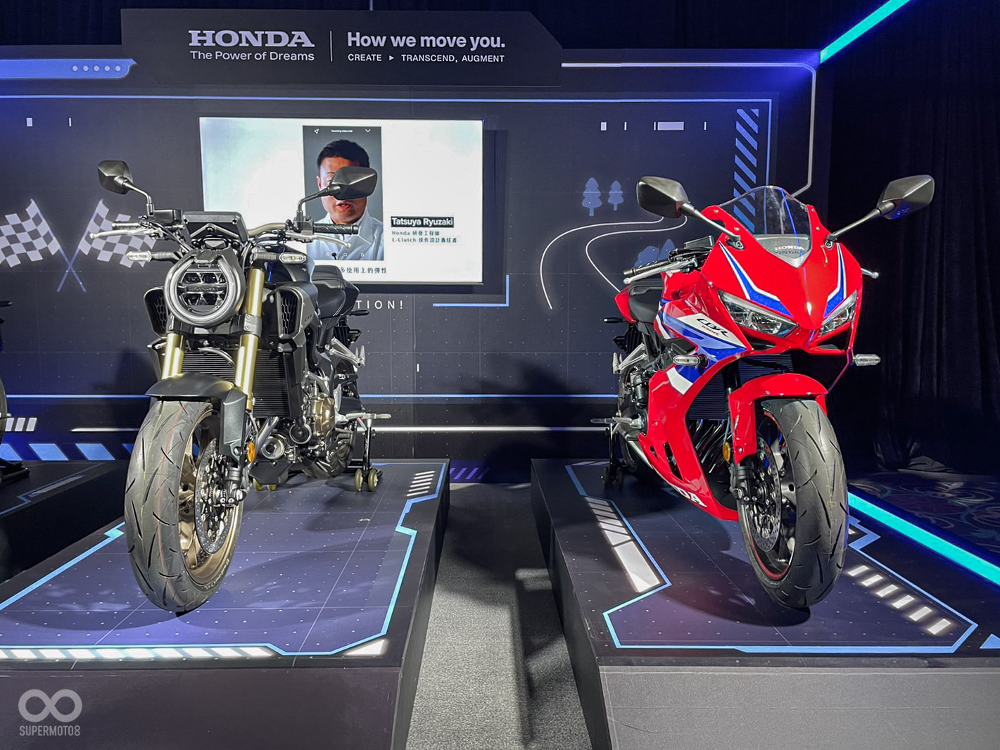 CBR650R部分換上全新的雙眼頭燈造型，並在車燈下方設計類似空力套件的簍空裝飾