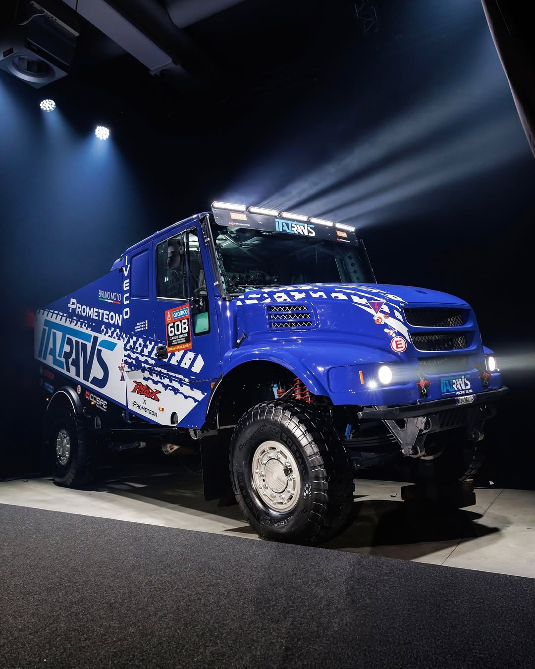 Petrucci 與 Italtrans 和 Prometeon Tyre Group 團隊合作,將駕駛卡車參戰達卡拉力賽