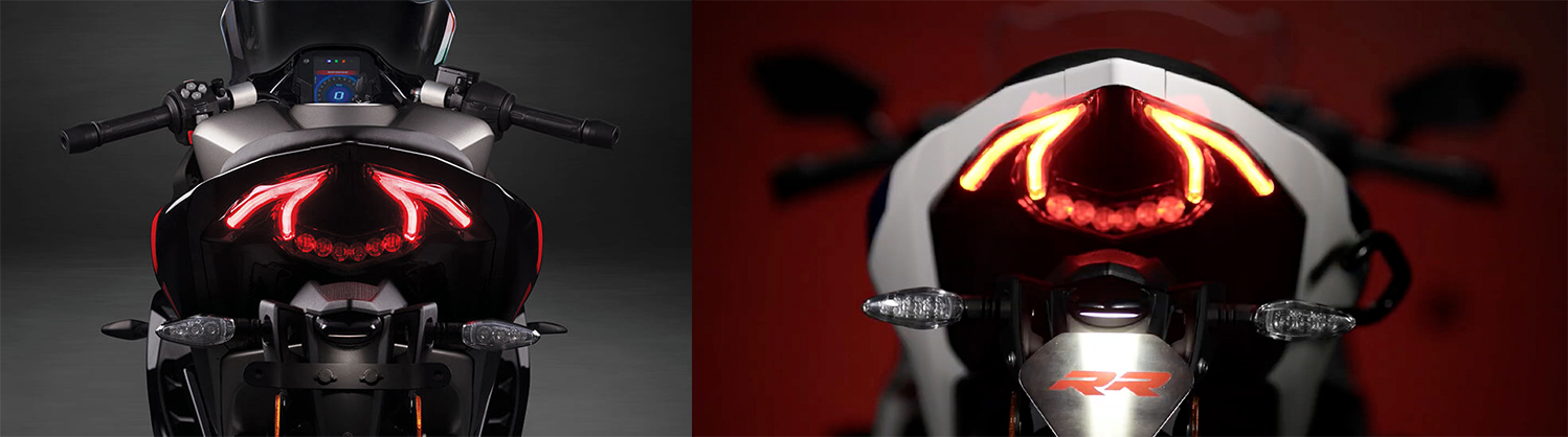 與APACHE RR310直接對比，可以看到G310RR的尾燈幾乎一模一樣！