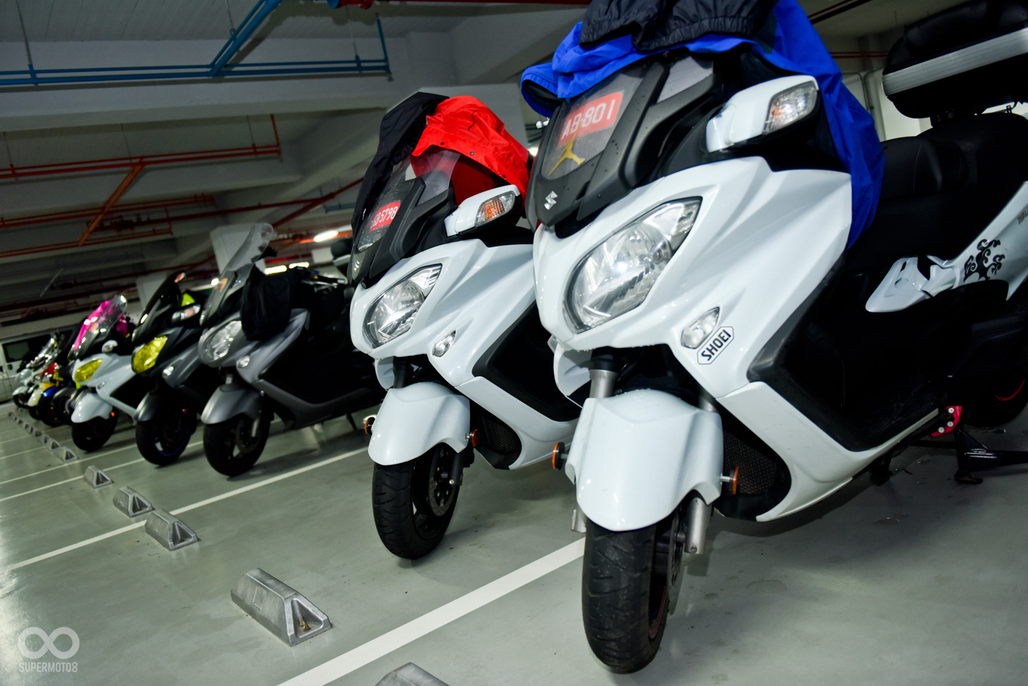 Burgman停車區,站長也是Burgman的車主,不過他今天沒騎車.....