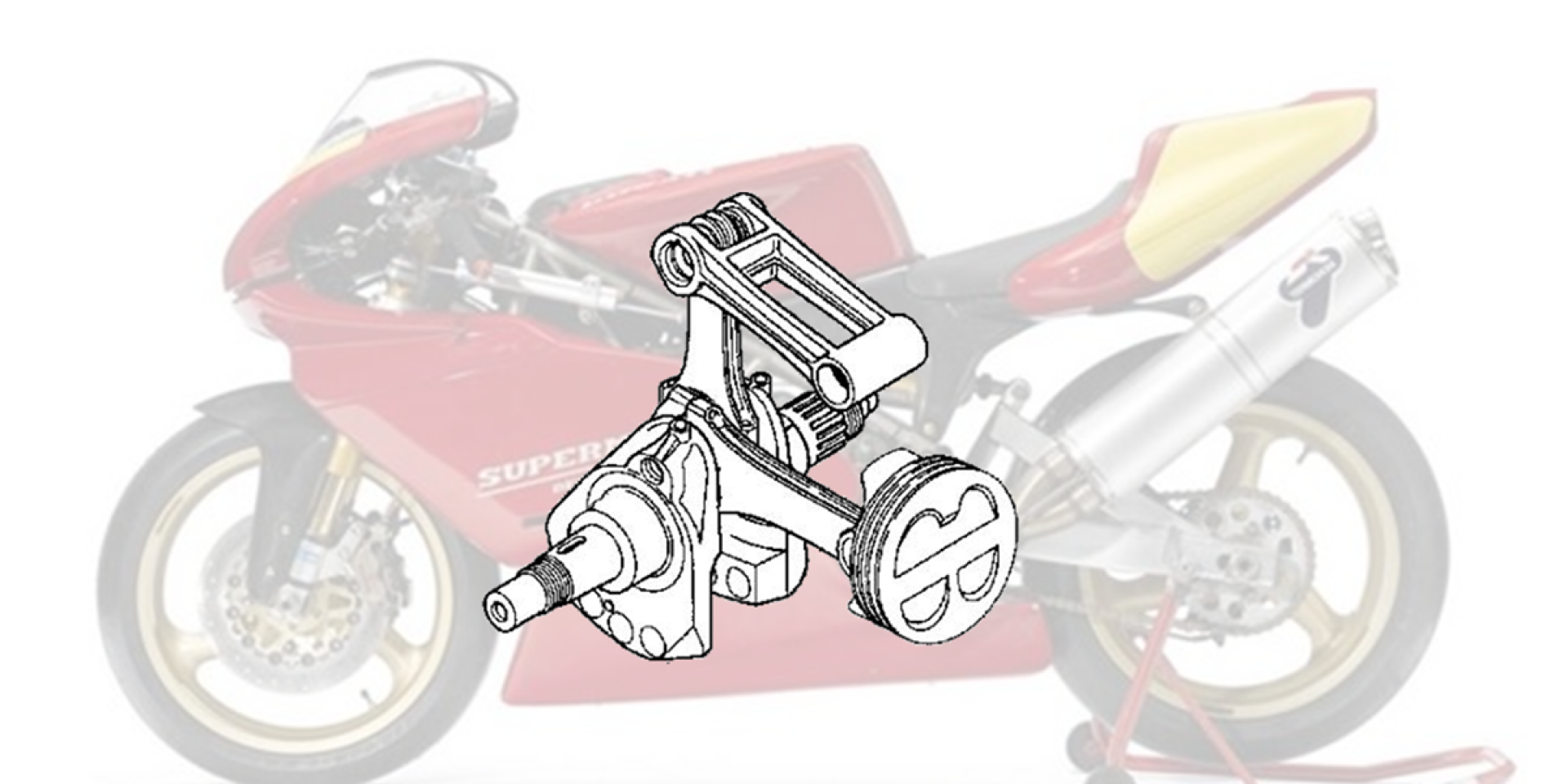 Ducati Supermono採用很獨特的雙連桿結構系統,讓單缸引擎也能擁有11,000轉的最高轉速!