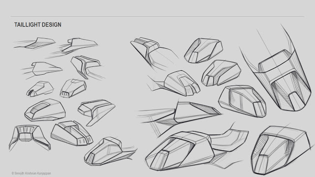 單座蓋也是Cafe Racer不可少的元素，Sreejith Krishnan Kunjappan融入空氣力學與現代風格，創造出類似尾翼的造型