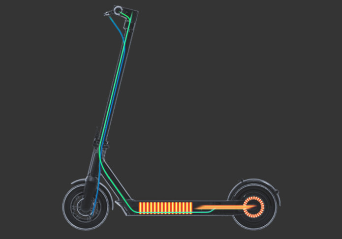 KickScooter MAX透過後輪傳輸動力