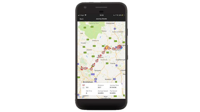騎士可以透過手機APP查看車輛位置或是旅行的行車軌跡