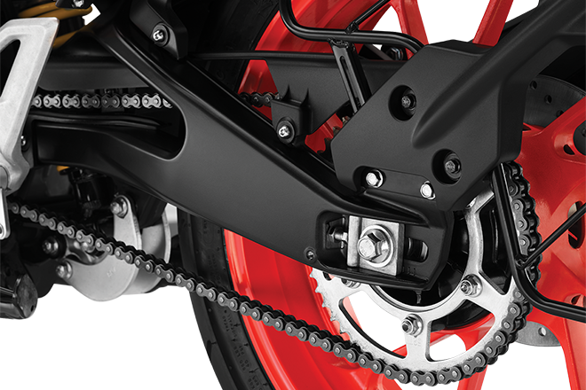 鋁合金海鷗後搖臂搭配140mm的後胎設定