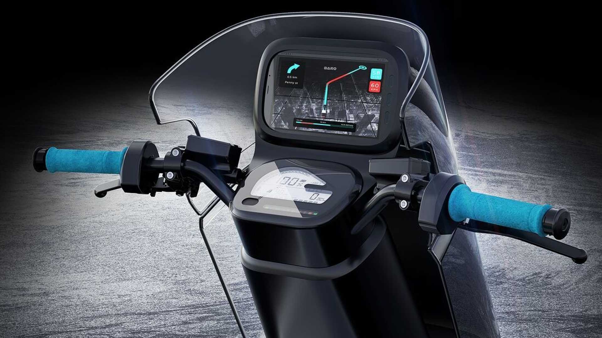 儀表為上下雙層，下方為傳統時速顯示等資訊，上方為導航、物流資訊的TFT平板