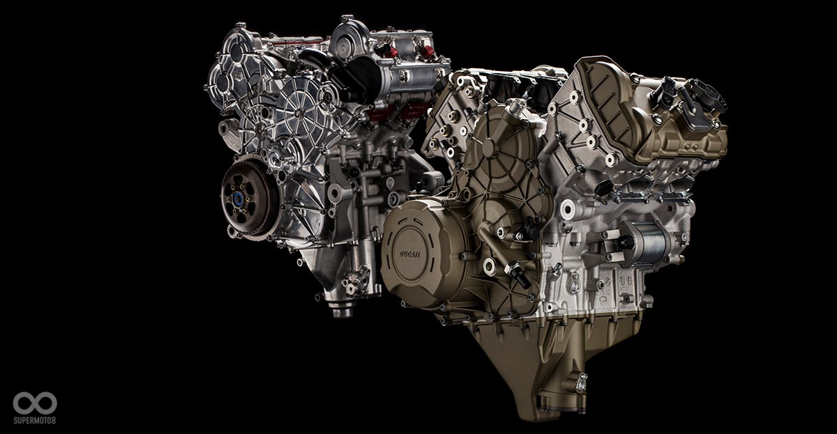 擎本體使用了大量的鋁與鎂鋁合金打造，加上緊湊、小型化的設計，全新的V4引擎只比舊款的L2引擎多了2.2公斤