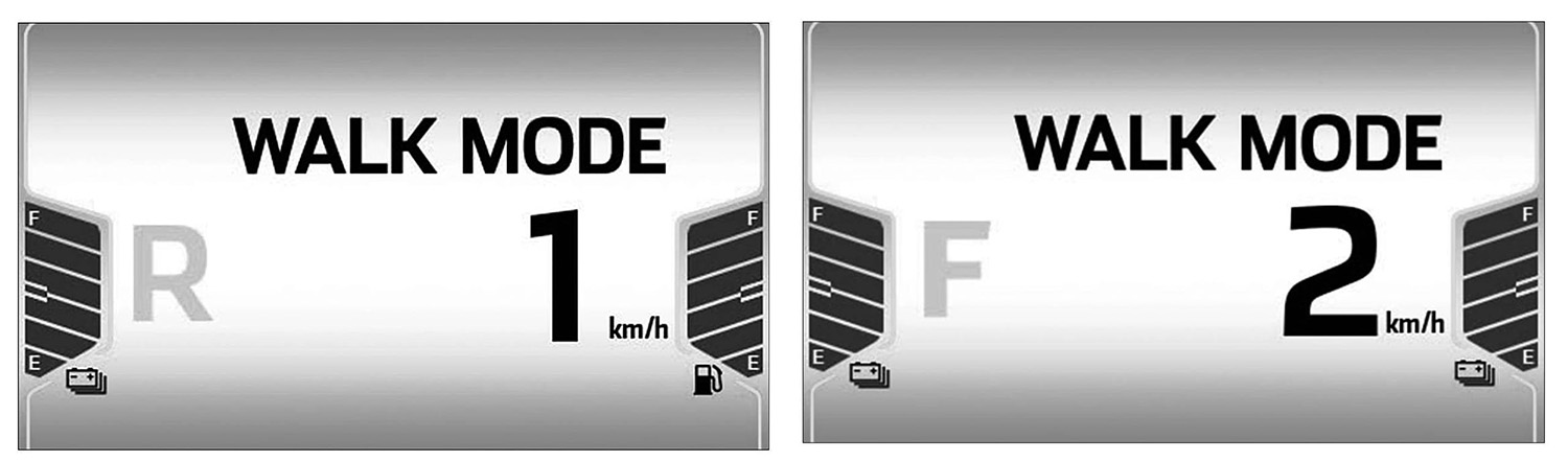 低速輔助的WALK MODE，上面還有顯示F/R，應是對應前進、後退之意