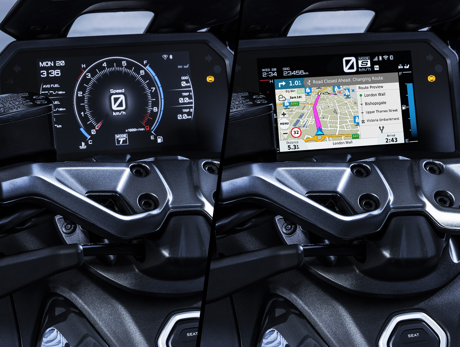 如果使用Garmin導航，可將資訊直接投影至7寸儀表