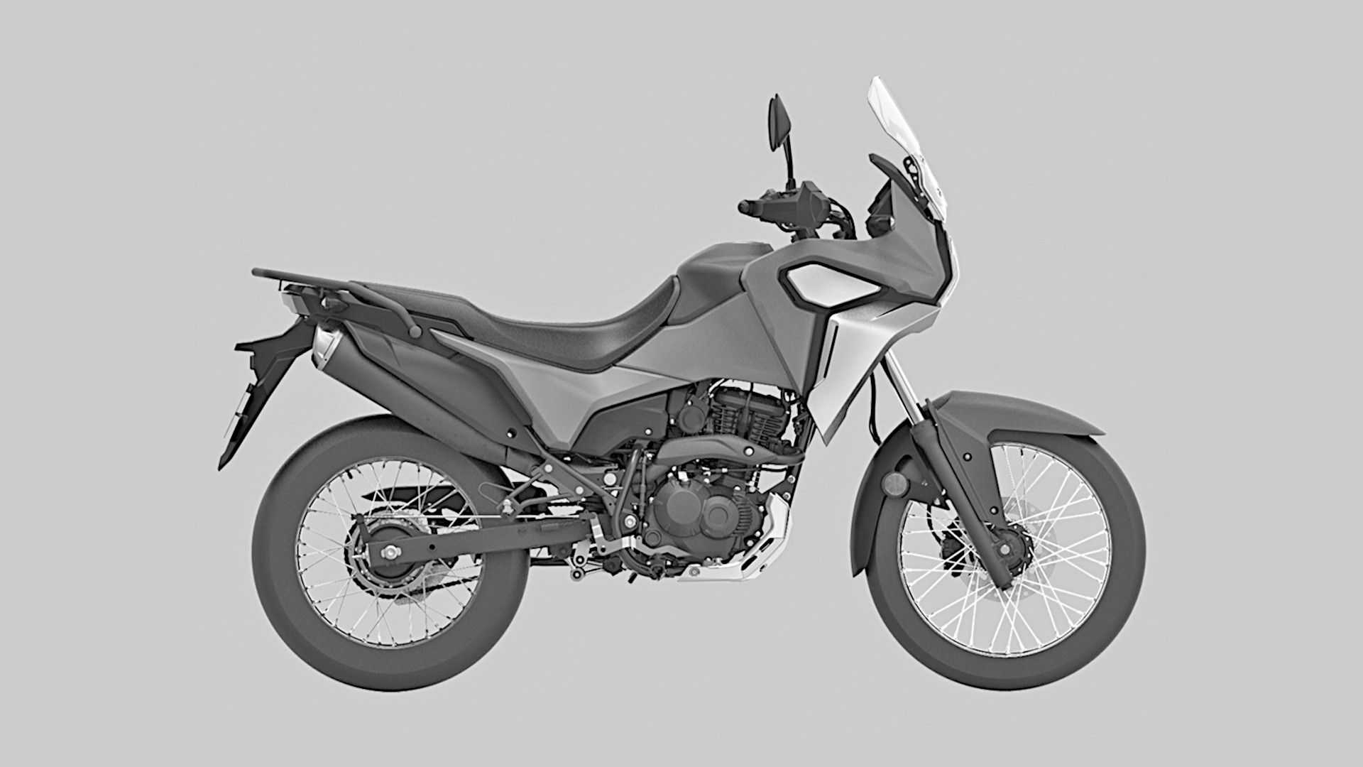 專利圖上的引擎看起來是單缸動力，未來是否會有雙缸車款出現，還有待觀察