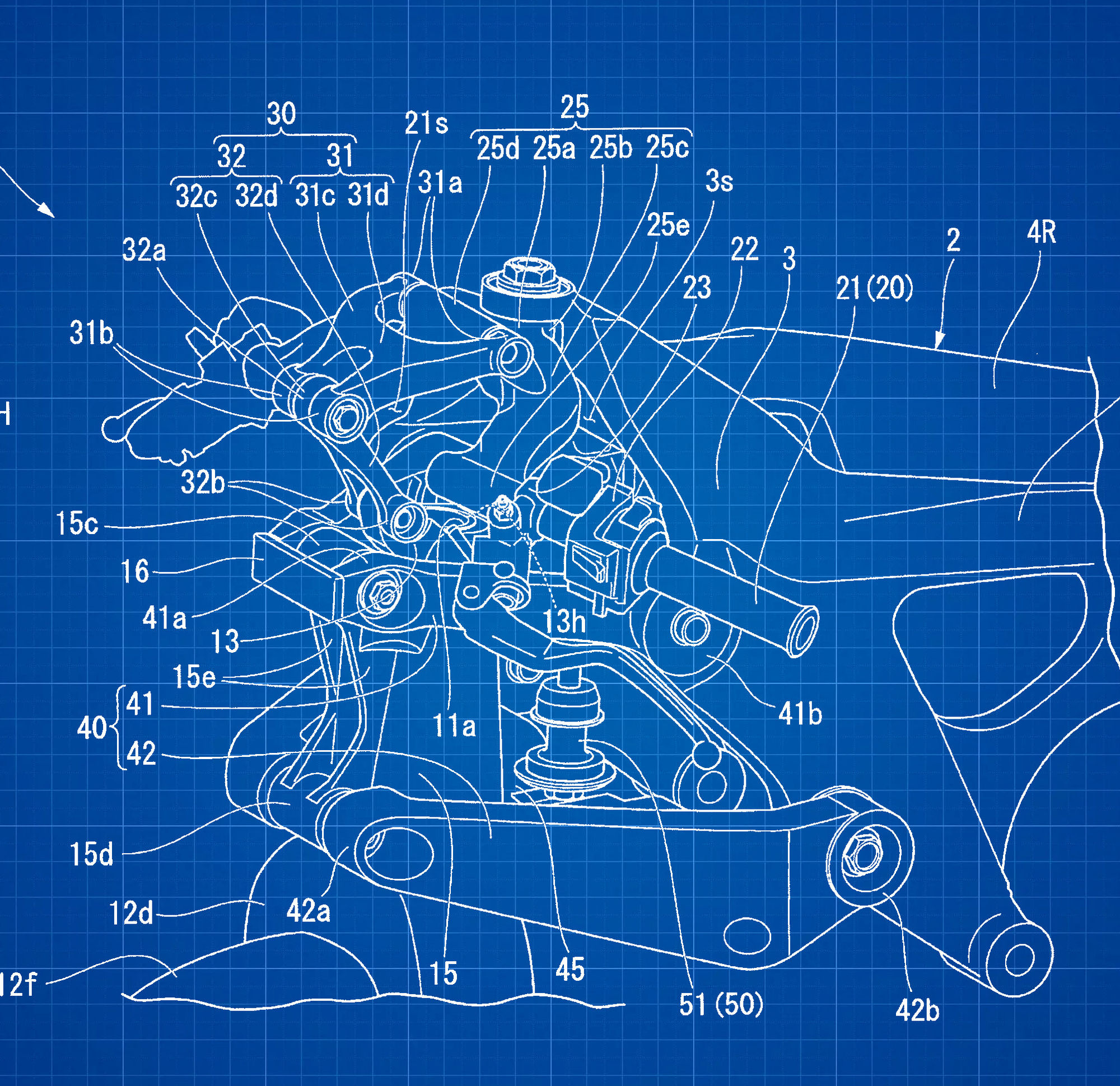 Hossack 前叉複雜的機構卻也帶來更多彈性，車輛的前傾角，拖曳距，甚至前叉的縱向和橫向抗扭性皆能調整。