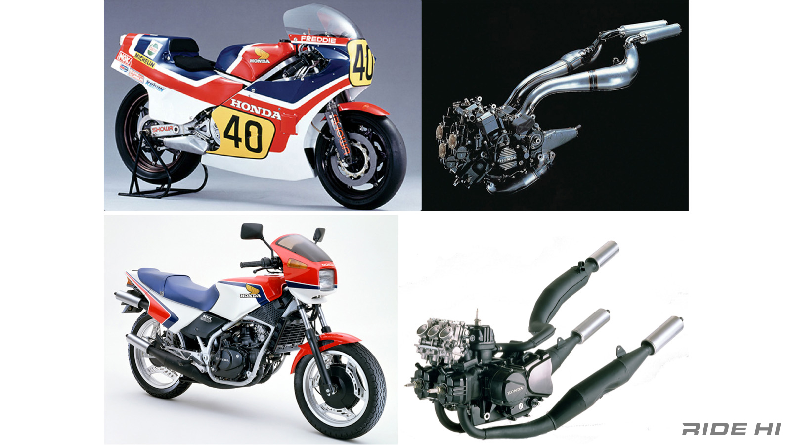 HONDA用NS500的V型三缸二行程引擎，開發打造了MVX250F的二行程市售車款