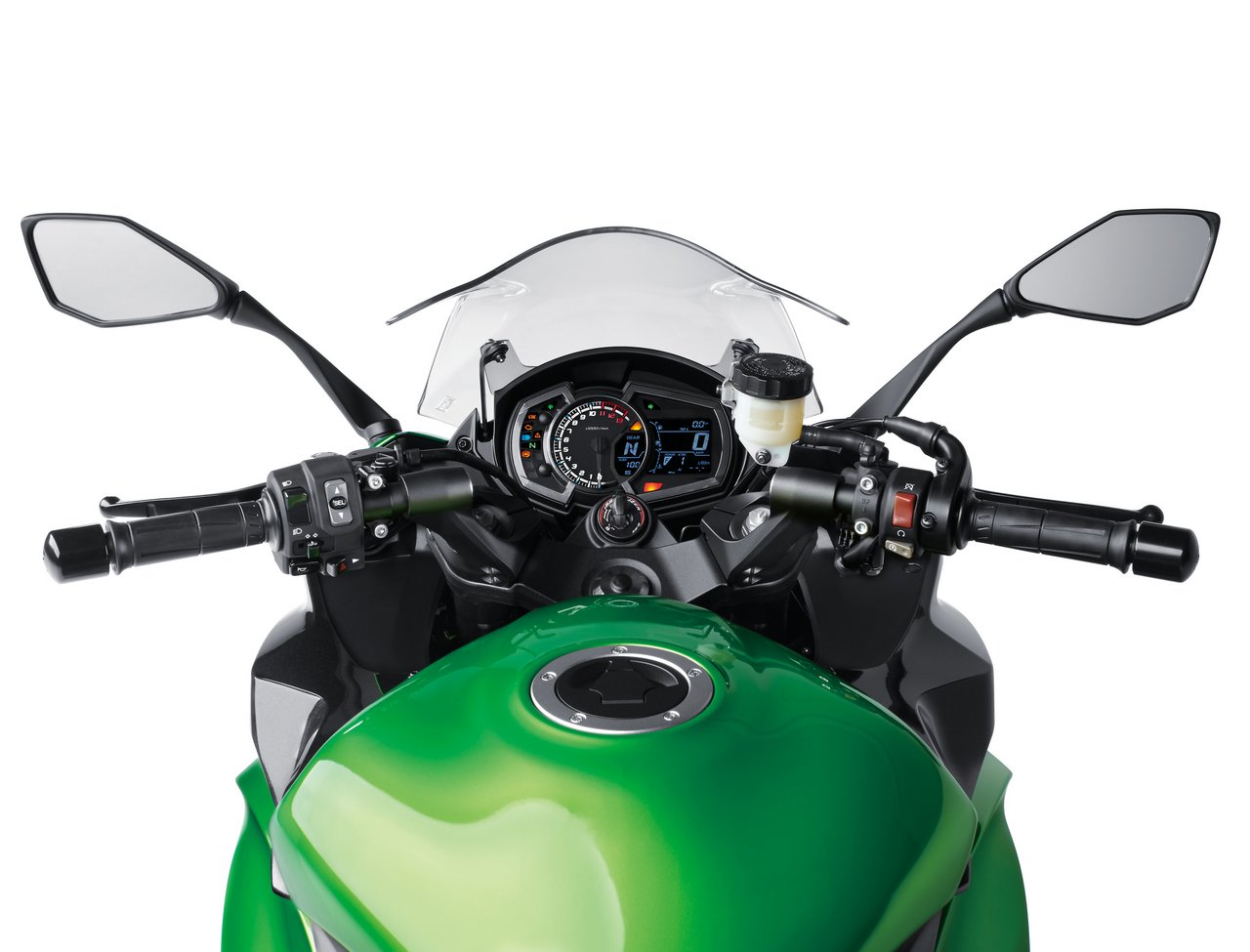 電控系統設定鍵全集中在左側把手，方便騎士調整