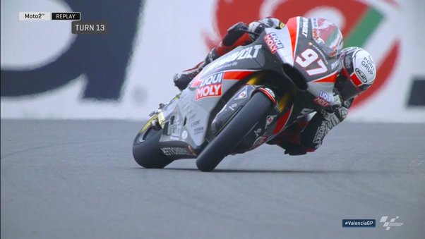 在Moto2級別裡，後輪滑胎時常可見
