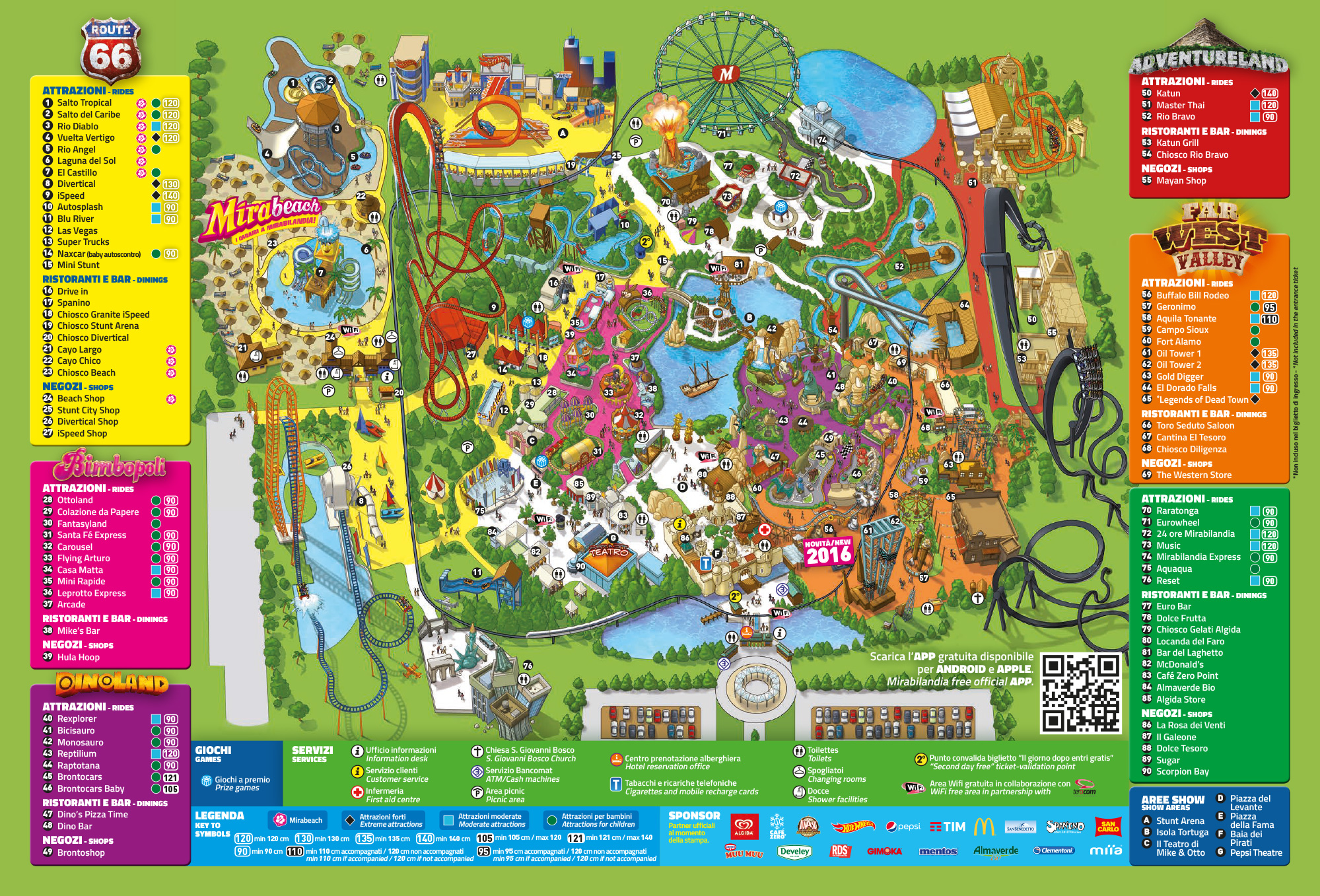 Mirabilandia主題樂園佔地達40公頃，園區內也可以看到很多種遊樂設施