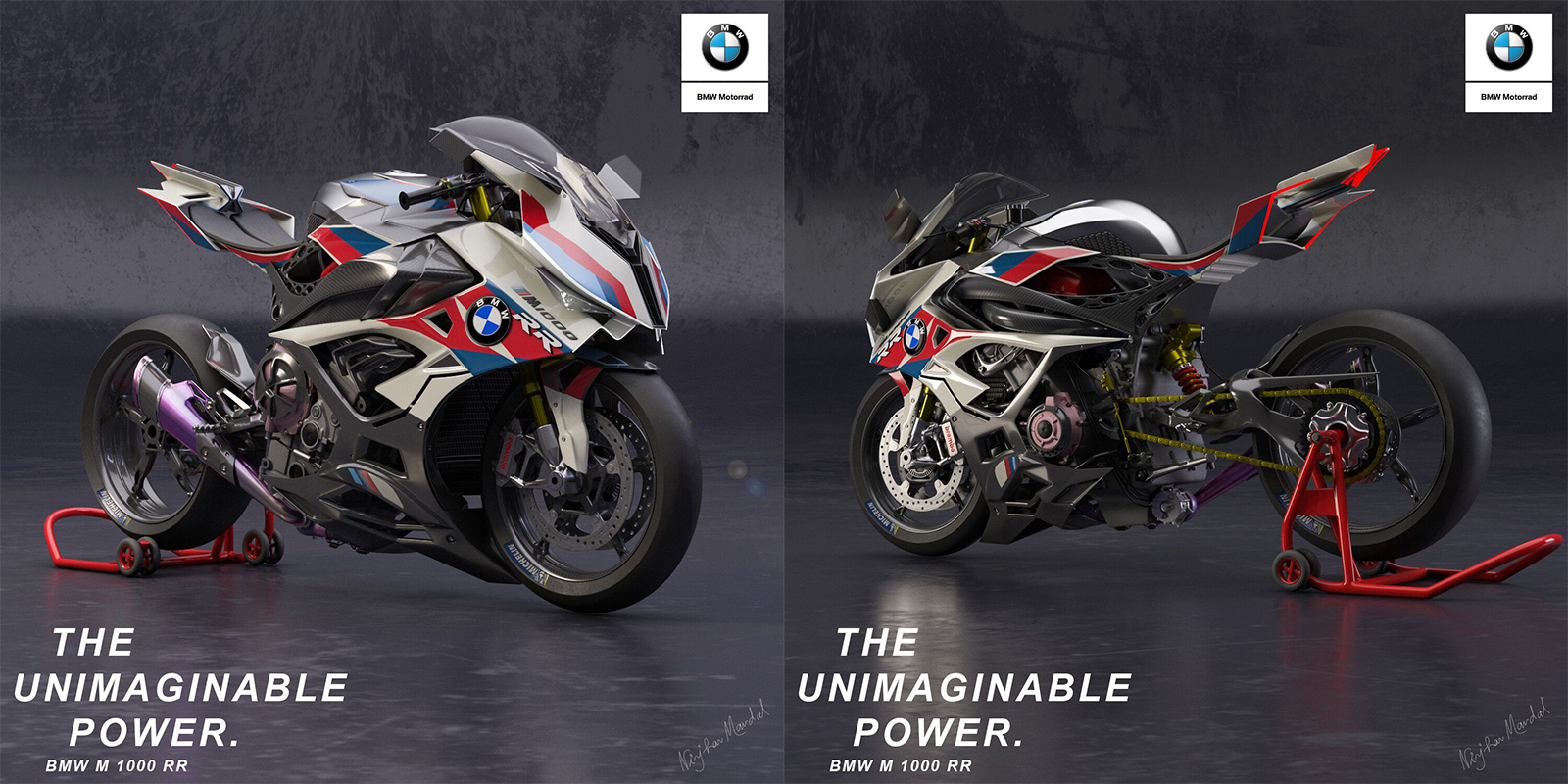 狂暴的肌肉線條,Nirjar Mardal設計的這台M 1000 RR視覺上真的非常有衝擊感!