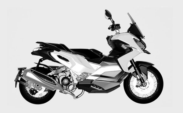 Peugeot的跨界羊外形看起來有濃濃的X-ADV味道,設計圖上的排氣管線看起來也有些怪異