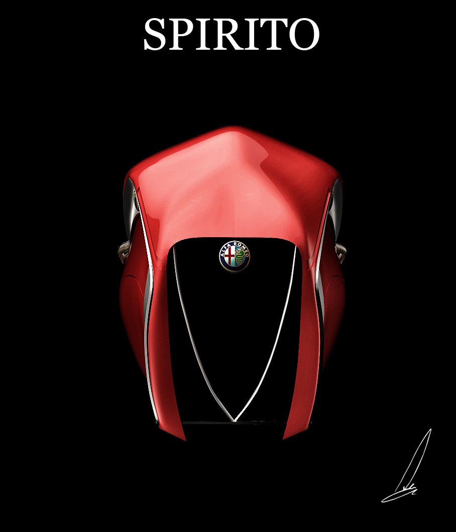 車頭宛如汽車的水像護罩，成為Alfa Romeo Spirito特色之一