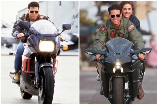 左為捍衛戰士第一集出現的GPZ900劇照,右為第二集出現的Ninja H2劇照