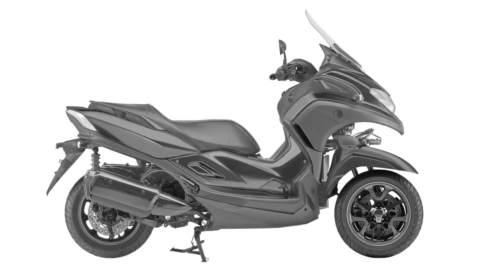 在專利圖上看得出坐墊和車身側面回歸較為樸素的設計