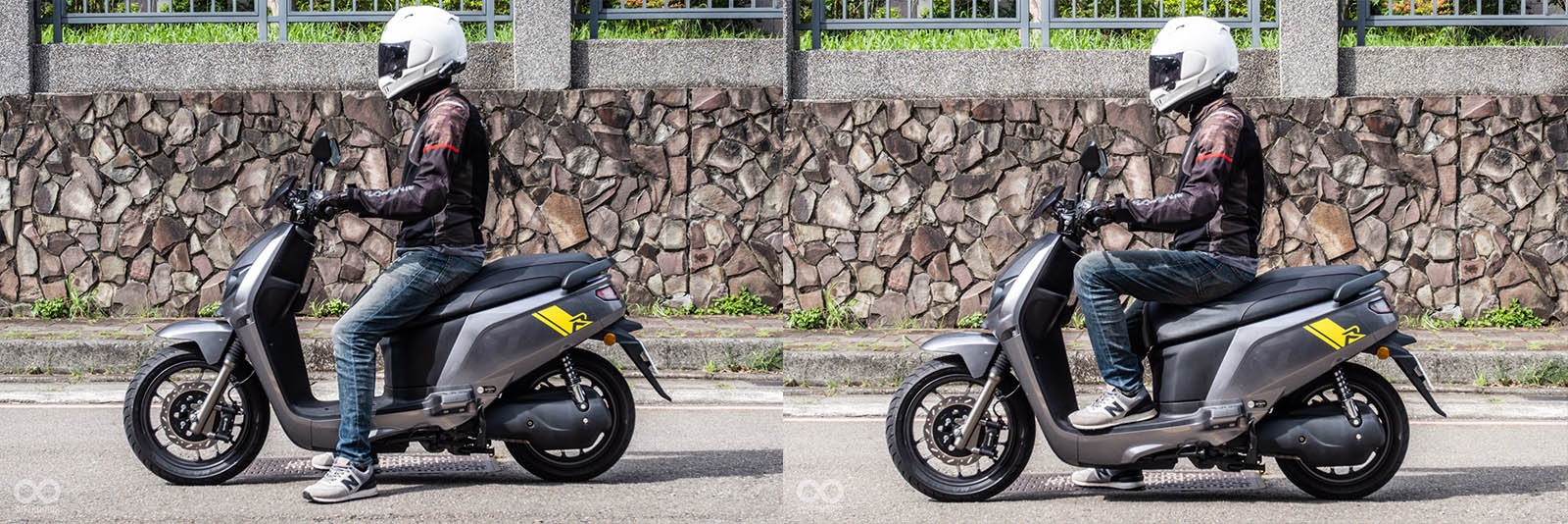 745mm座高+友善的椅墊造型,雙腳貼地表現亮眼(圖中騎士身高180cm)