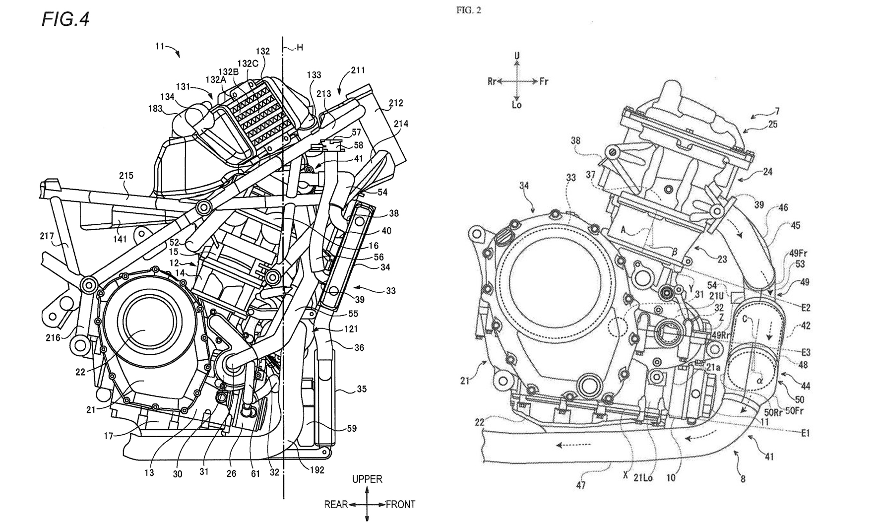 跟先前曝光的專利圖(左)相比，新專利圖(右)能明顯看出少了上方的渦輪冷排