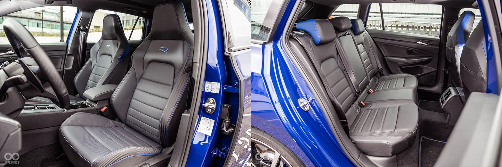 座椅加上R Logo與藍色點綴，該版本也標配真皮座椅