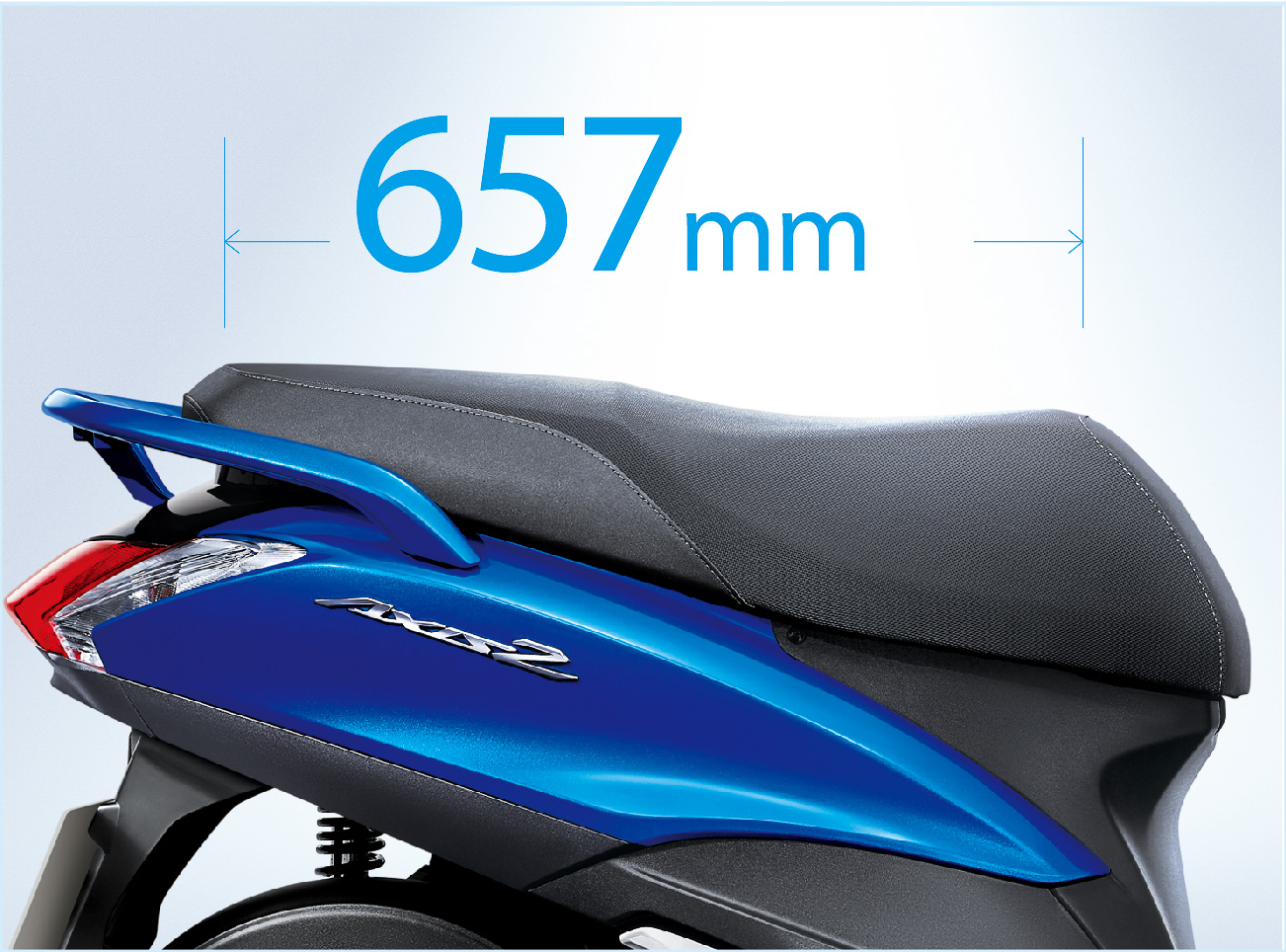 657mm的長座墊，兩個人騎乘也舒適