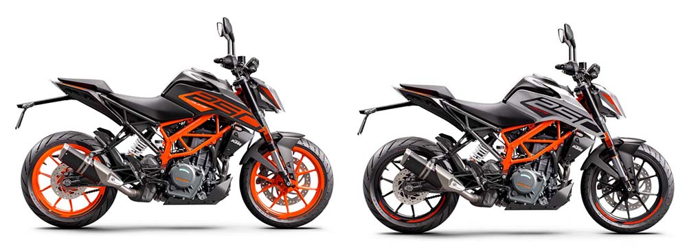 250 Duke現行版本有兩個顏色,分別為黑橘、銀橘