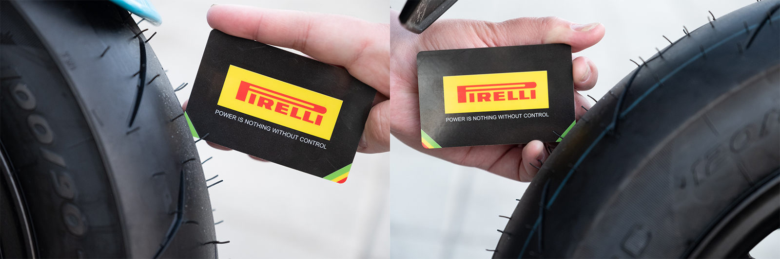 可以看到測量卡插入後,胎面位於綠色的安全區塊