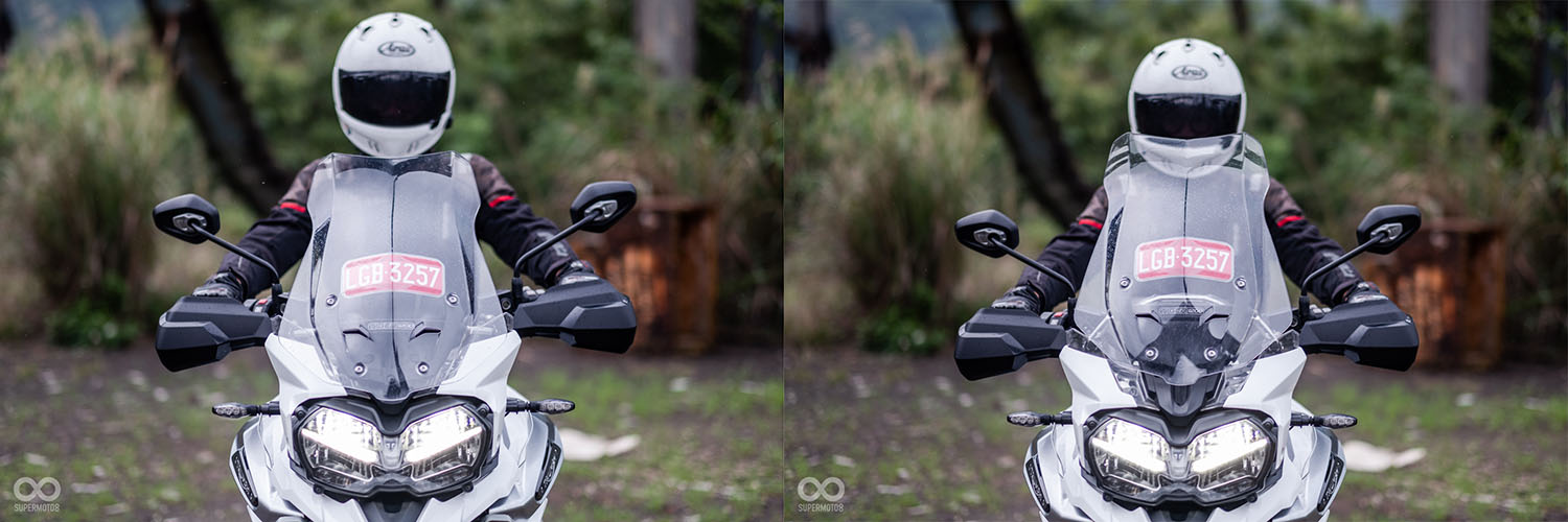 身為頂級的ADV車型,電動風鏡當然是不可或缺的配備之一,騎士能透過握把快速調整,達到最佳的擋風效果